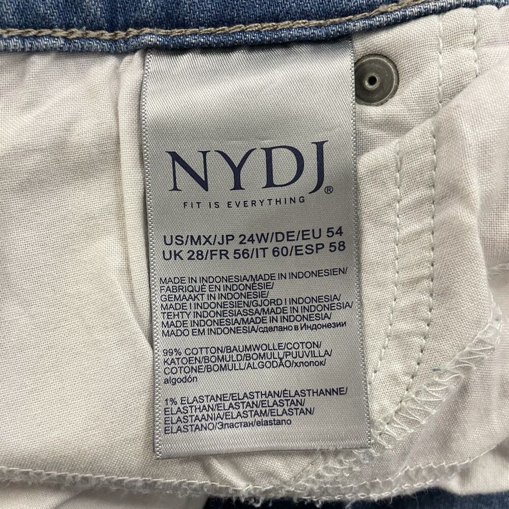 NYDJ Women's 24W Blue Lift Tuck Technology Girlfriend Straight Stretch Jeans - Picture 5 of 8